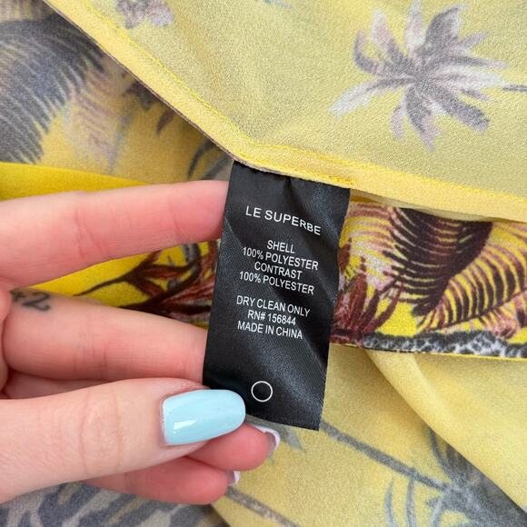 Le Superbe Tropical Chiffon Kimono Duster Robe Dress, Size 2 - Picture 11 of 11